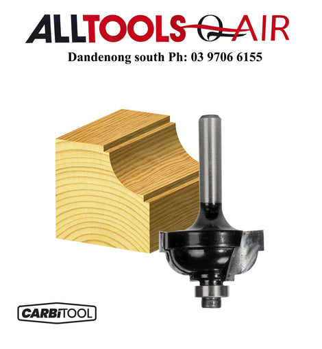 Carbitool  2 Flute 9.50mm Radius Classical Cove Bit with Ball Bearing Guide – Carbide Tipped P/n TC712B+ $10.60 Postage