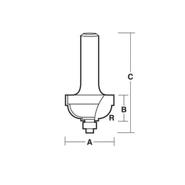 Carbitool  2 Flute – Classical Cove Bit with Ball Bearing Guide – Carbide Tipped P/n TC12B+ $10.60 Postage