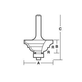 Carbitool  2 Flute – 3.2mm Radius Classical Bit with Ball Bearing Guide – Carbide Tipped P/n TC8B+ $10.60 Postage