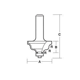 Carbitool  2 Flute – Double Ogee Bit with Ball Bearing Guide – Carbide Tipped P/n TDO8B+ $10.60 Postage