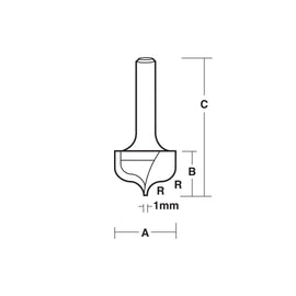 Carbitool  2 Flute – 6.35mm Radius Ogee Bit Fine Point – Carbide Tipped P/n TF 7509+ $10.60 Postage