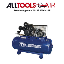 ITM AIR COMP BELT DRIVE STATIONARY 415V 10HP, 270LTR, FAD 1143 L/MIN P/n TM353-10270