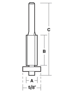 Carbitool  2 Flute – Overhang Trimming Bit with Ball Bearing Guide – Carbide Tipped P/n TO8012B+ $10.60 Postage