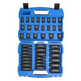 KINCROME DEEP/STD IMPACT SOCKET SET 42 PIECE 1/2" DVE - MET & IMP P/N K2098