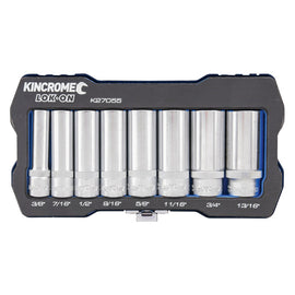 KINCROME LOK-ON™ SOCKET SET 8 PIECE 3/8" DRIVE - IMPERIAL P/N K27055